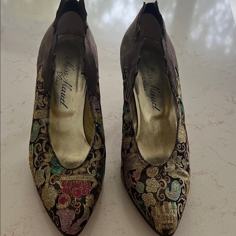 MAUD FRIZON Multicolor Brocade Heels